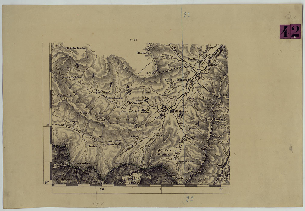 (N:12062) CARTA DEL LOMBARDO VENETO E ITALIA CENTRALE - FOGLIO D.1. S.O. (CA005138) Carte e stampe antiche: riproduzione a colori su carta (formato A1)