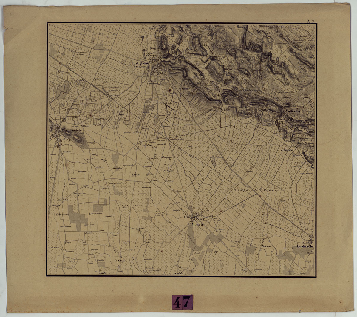 (N:8552) CARTE POUR SERVIR A L'INTELLIGENCE DES OPERATIONS MILITAIRES ENTRE LE CHIESE ET L'ADIGE GRAVEE SUR PIERRE PAR REGNER ET DOURDET 8 PASSAGE S.TE MARIE (R. DU BAC.) A' PARIS - TAVOLA A.3 (CA005225) Carte e stampe antiche: riproduzione a colori su carta (formato A1)