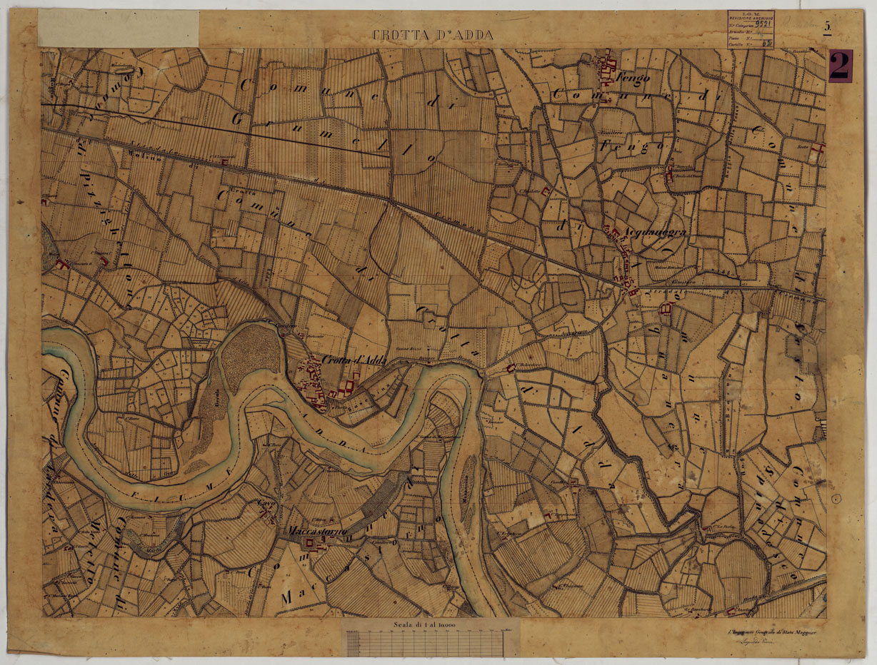 (N:14635) VALLE DEL PO - Tavola 5 - Crotta d'Adda (CA005364) Carte e stampe antiche: riproduzione a colori su carta (formato A1)