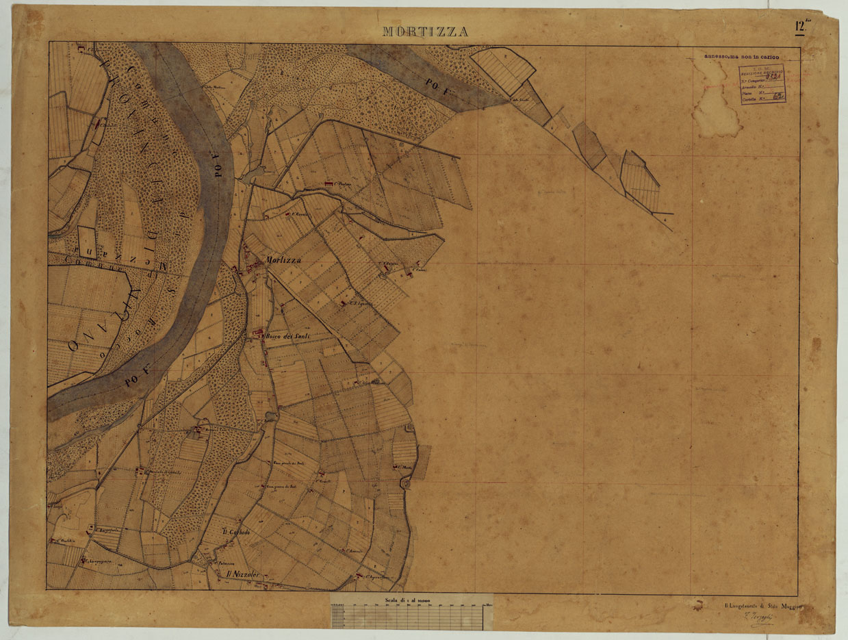 (N:15329) VALLE DEL PO - Tavola 12 bis - Mortizza (CA005372) Carte e stampe antiche: riproduzione a colori su carta (formato A1)