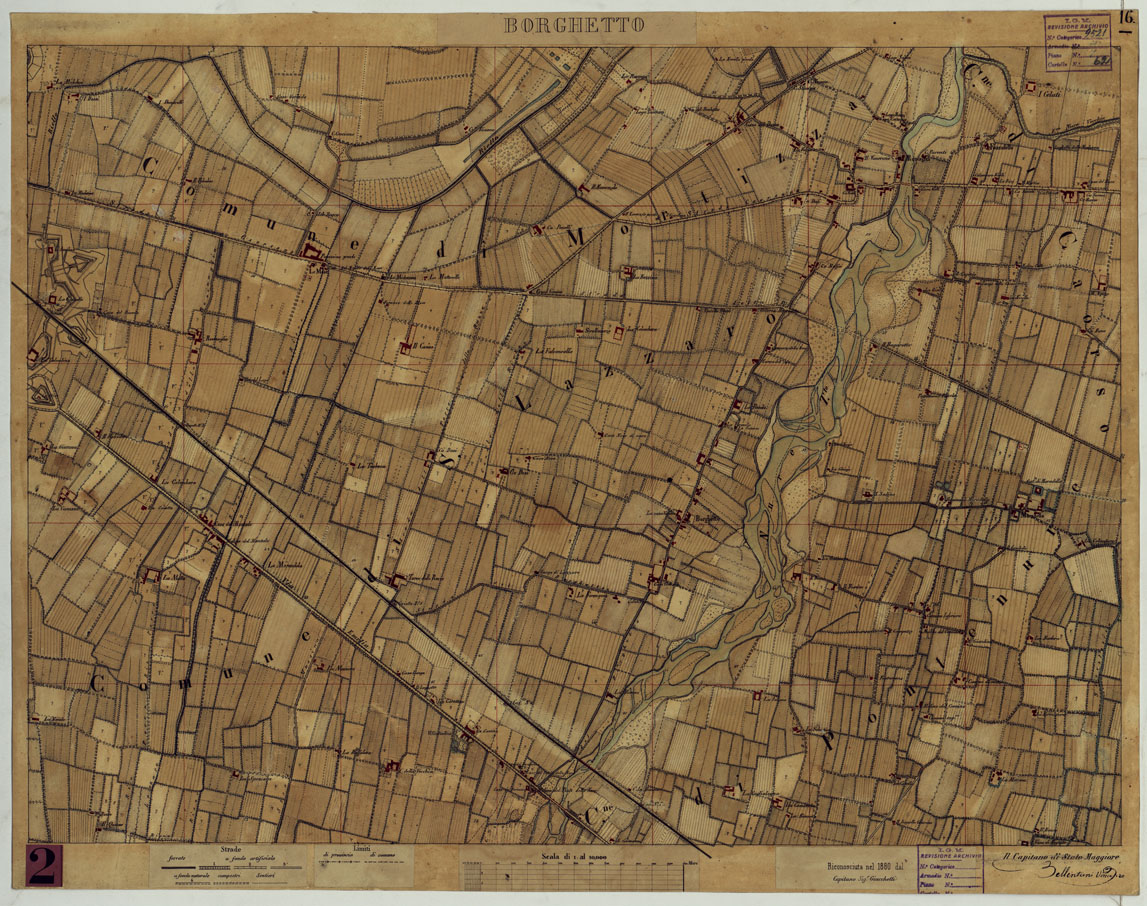 (N:15301) VALLE DEL PO - Tavola 16 - Borghetto (CA005376) Carte e stampe antiche: riproduzione a colori su carta (formato A1)