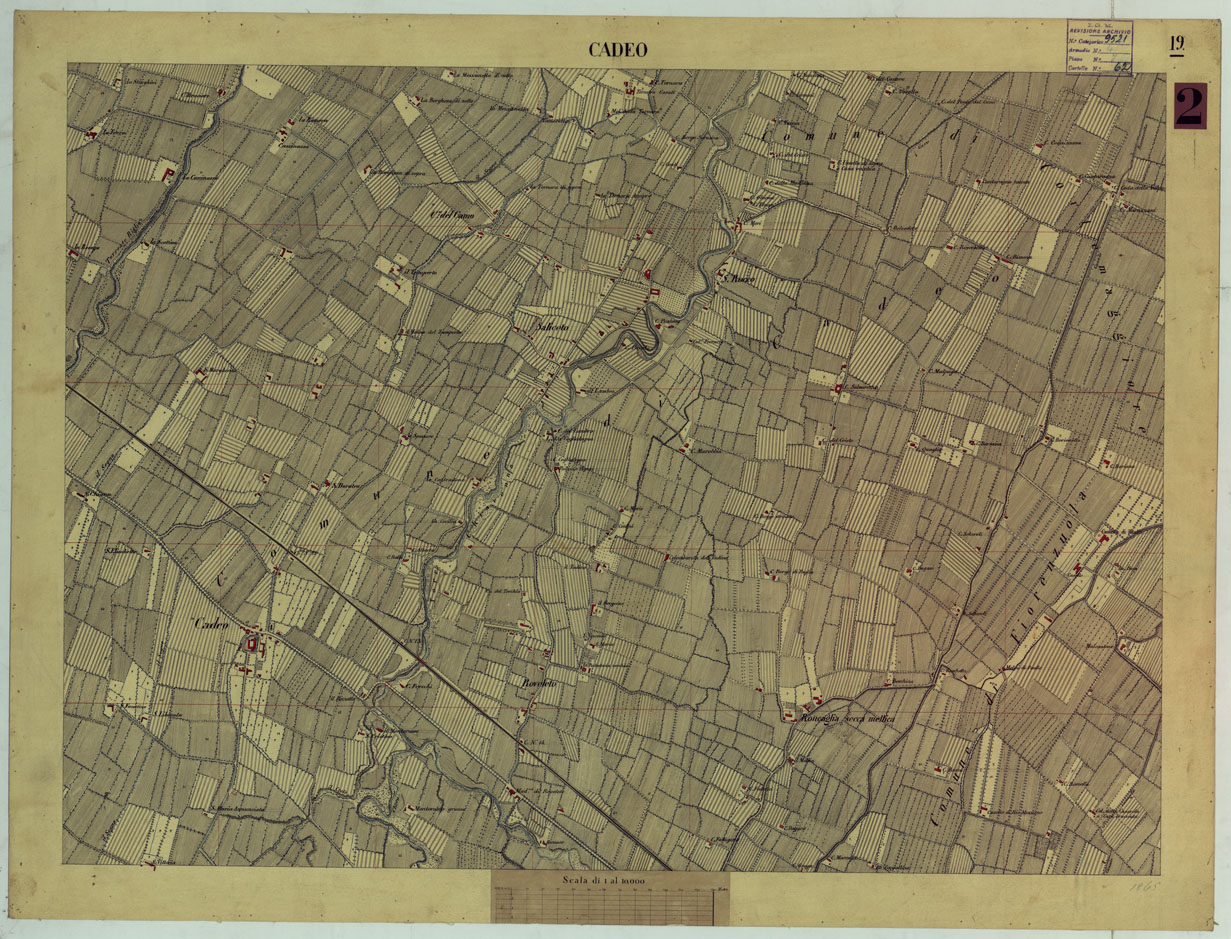 (N:15280) VALLE DEL PO - Tavola 19 - Cadeo (CA005381) Carte e stampe antiche: riproduzione a colori su carta (formato A1)