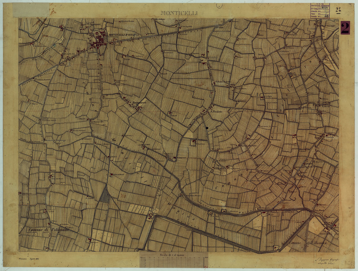 (N:14866) VALLE DEL PO - Tavola 24 - Monticelli (CA005388) Carte e stampe antiche: riproduzione a colori su carta (formato A1)
