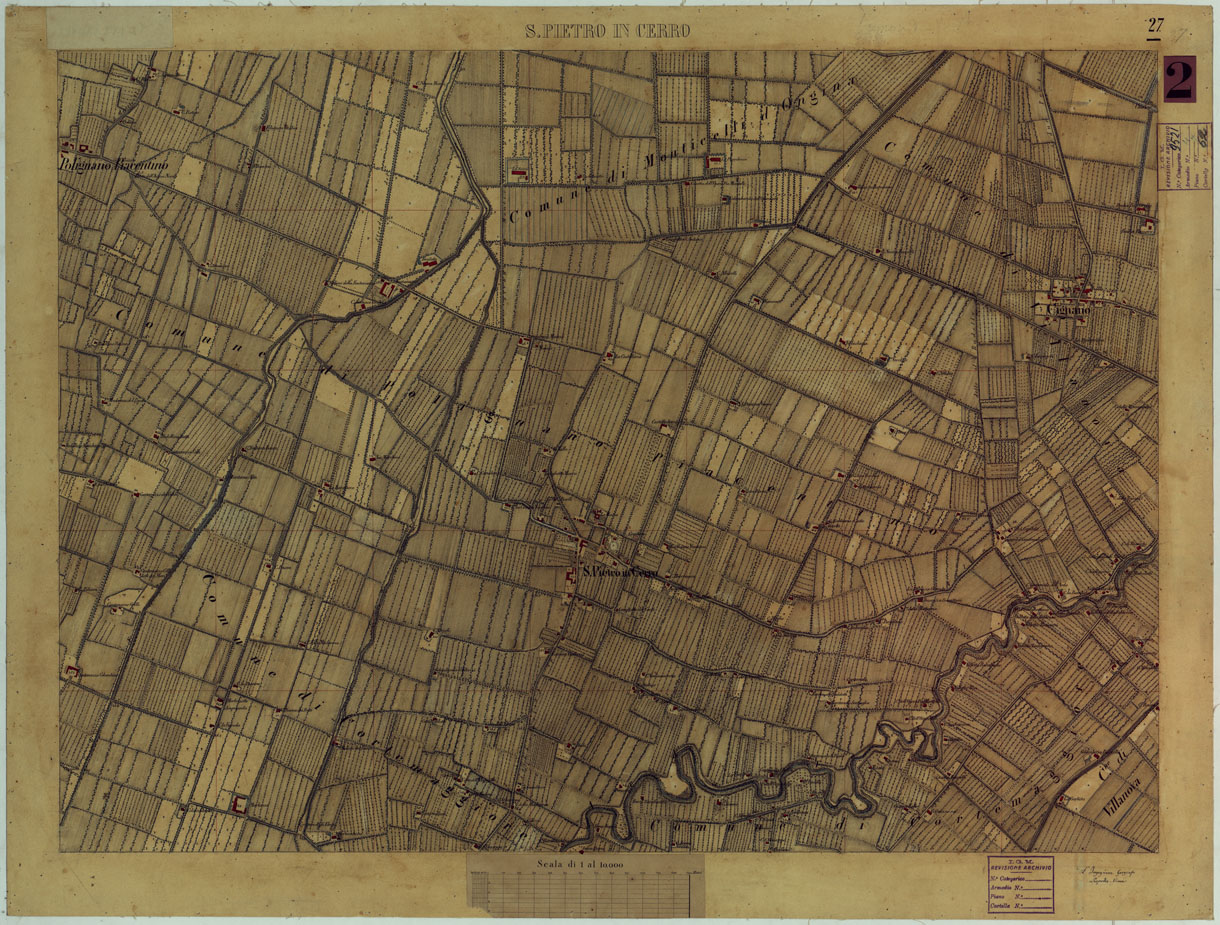 (N:14699) VALLE DEL PO - Tavola 27 - S. Pietro in Cerro (CA005391) Carte e stampe antiche: riproduzione a colori su carta (formato A1)