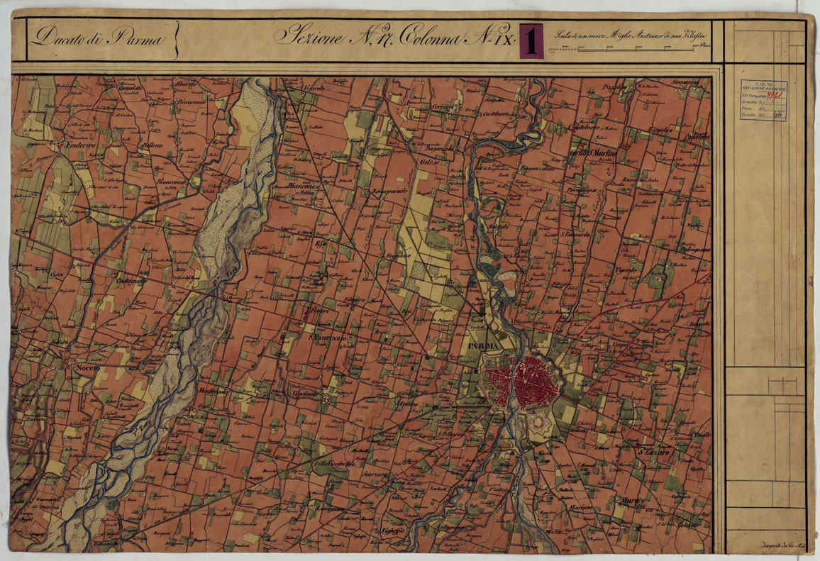(N:9670) DUCATO DI MODENA E STATI LIMITROFI - SEZIONE N. 17 COLONNA N. IX. (CA005459) Carte e stampe antiche: riproduzione a colori su carta (formato A1)