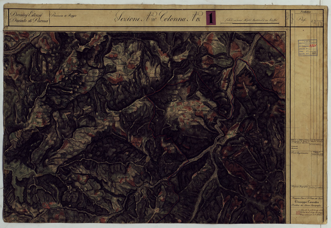 (N:9684) DUCATO DI MODENA E STATI LIMITROFI - SEZIONE N. 20 COLONNA N. IX. (CA005462) Carte e stampe antiche: riproduzione a colori su carta (formato A1)