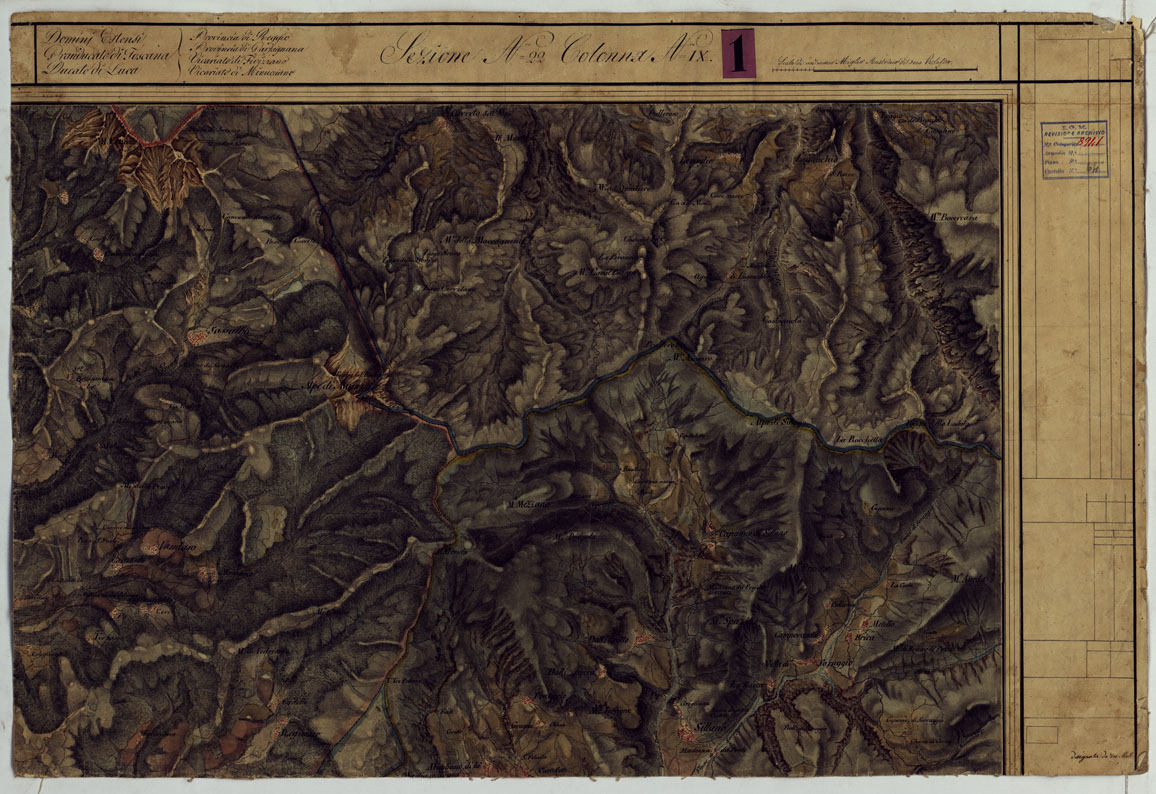 (N:9695) DUCATO DI MODENA E STATI LIMITROFI - SEZIONE N. 22 COLONNA N. IX. (CA005464) Carte e stampe antiche: riproduzione a colori su carta (formato A1)