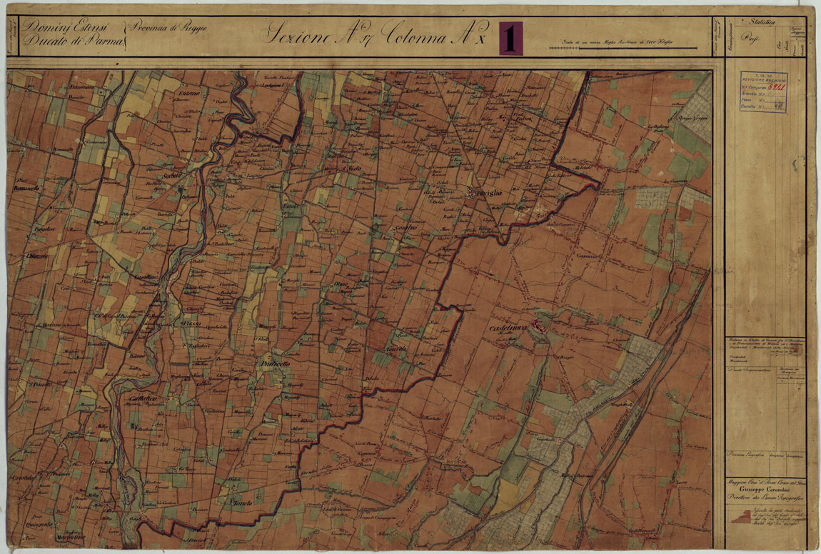 (N:9671) DUCATO DI MODENA E STATI LIMOTROFI - SEZIONE N. 17 COLONNA N. X. (CA005469) Carte e stampe antiche: riproduzione a colori su carta (formato A1)