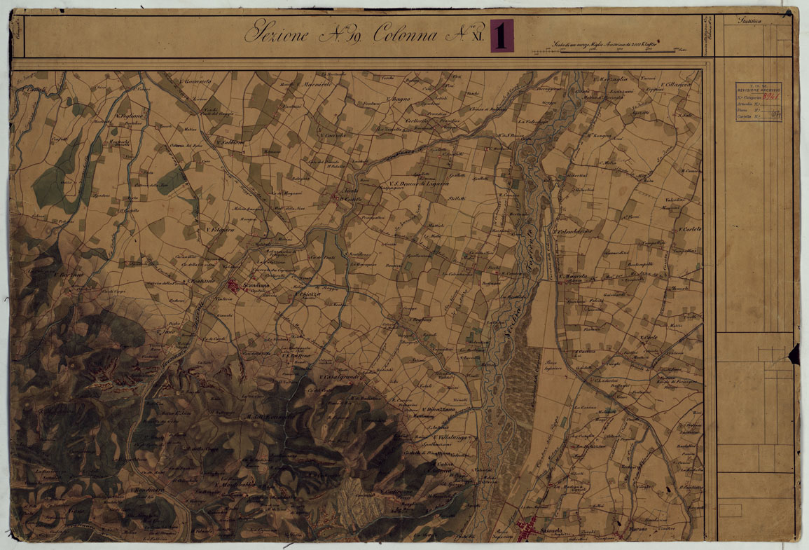 (N:9682) DUCATO DI MODENA E STATI LIMITROFI - SEZIONE N. 19 COLONNA N. XI. (CA005480) Carte e stampe antiche: riproduzione a colori su carta (formato A1)