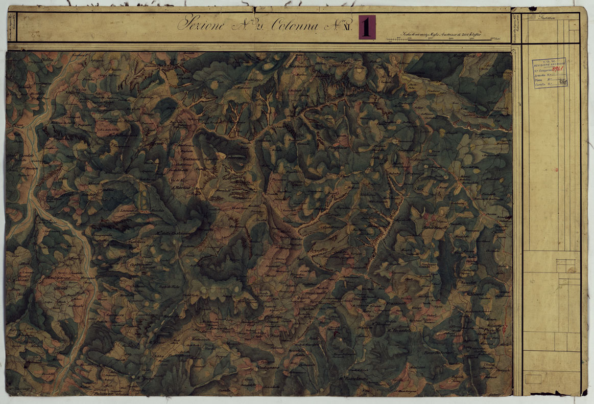 (N:9692) DUCATO DI MODENA E STATI LIMITROFI - SEZIONE N. 21 COLONNA N. XI. (CA005482) Carte e stampe antiche: riproduzione a colori su carta (formato A1)