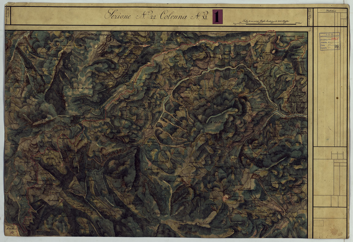 (N:9699) DUCATO DI MODENA E STATI LIMITROFI - SEZIONE N. 22 COLONNA N. XI. (CA005483) Carte e stampe antiche: riproduzione a colori su carta (formato A1)