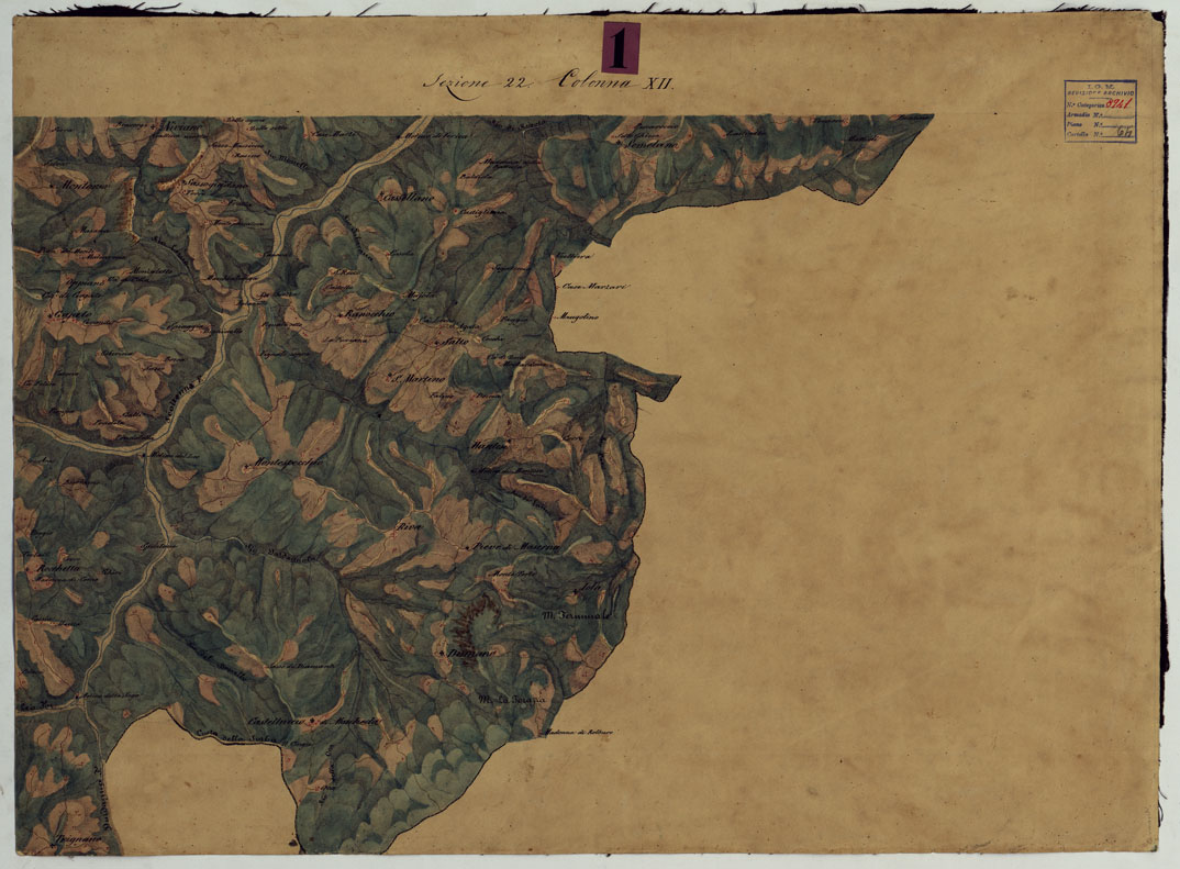 (N:9694) DUCATO DI MODENA E STATI LIMITROFI - SEZIONE. N. 22 COLONNA N. XII. (CA005492) Carte e stampe antiche: riproduzione a colori su carta (formato A1)