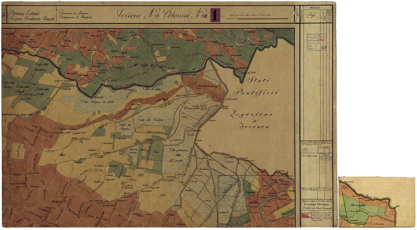 (N:9668) DUCATO DI MODENA E STATI LIMITROFI - SEZIONE N. 16 COLONNA N. XIII. (CA005493) Carte e stampe antiche: riproduzione a colori su carta (formato A1)