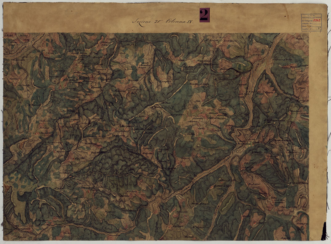 (N:24798) DUCATO DI MODENA E STATI LIMITROFI - SEZIONE N. 20 COLONNA N. IX - GOTTANO (CA005508) Carte e stampe antiche: riproduzione a colori su carta (formato A1)