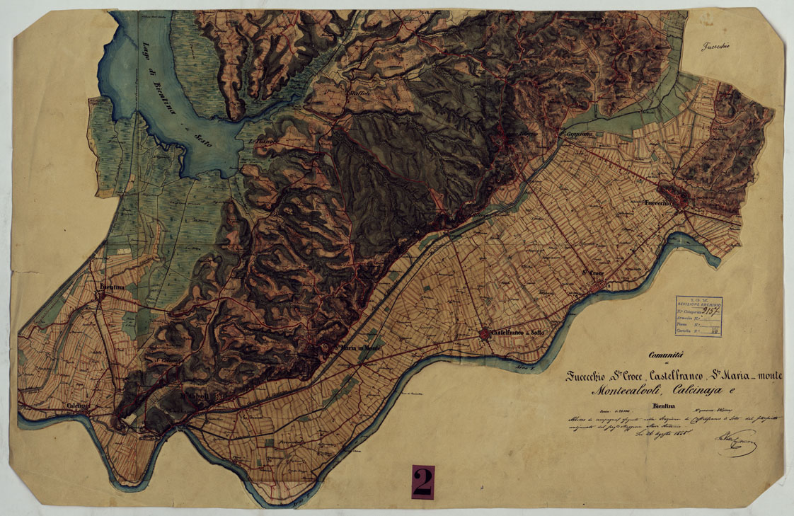 (N:9712) ELEMENTI PER LA FORMAZIONE DI UNA CARTA DELLA TOSCANA ALLA SCALA DI 1:28.800 - FUCECCHIO. (CA005588) Carte e stampe antiche: riproduzione a colori su carta (formato A1)