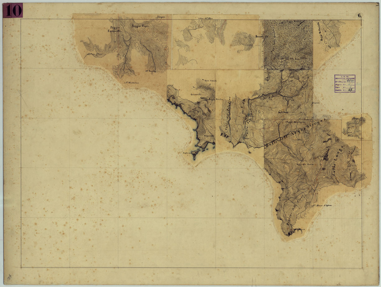 (N:15532) ORBETELLO E DINTORNI - MINUTA 6 (CA005687) Carte e stampe antiche: riproduzione a colori su carta (formato A1)