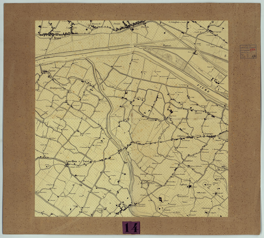 (N:15525) CARTA DEI DINTORNI DI FIRENZE - FOGLIO 5 (CA005702) Carte e stampe antiche: riproduzione a colori su carta (formato A1)