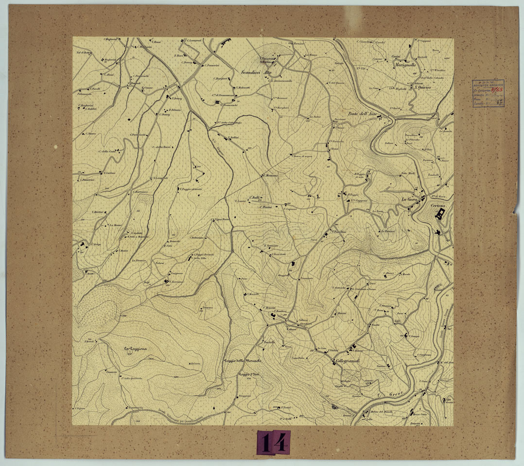 (N:15524) CARTA DEI DINTORNI DI FIRENZE - FOGLIO 6 (CA005703) Carte e stampe antiche: riproduzione a colori su carta (formato A1)