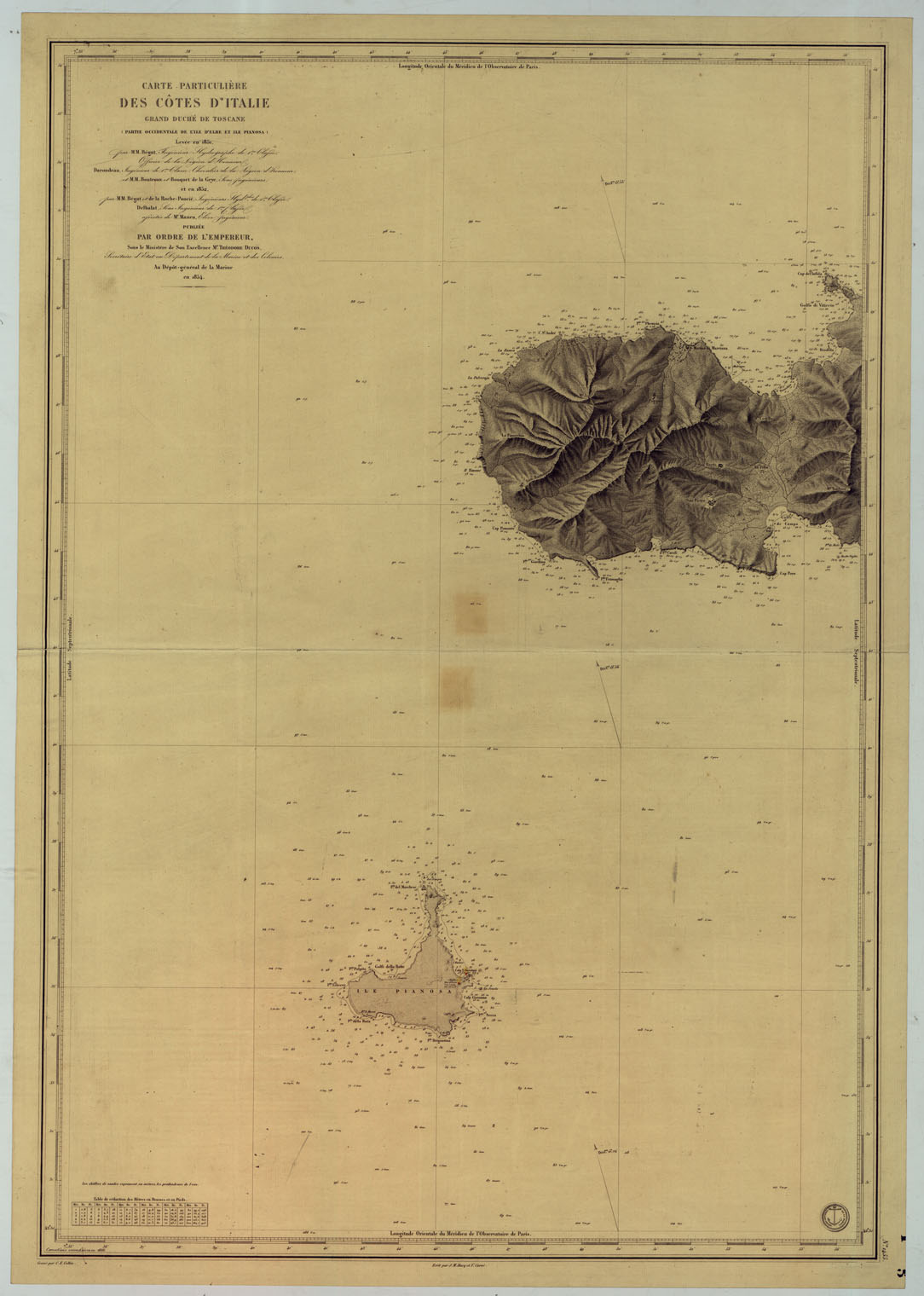 (N:8610) CARTE PARTICULIERE DES COTES D'ITALIE GRAND DUCHE' DE TOSCANE CANAL DE PIOMBINO PARTIE COMPRISE ENTRE POPOLONIA ET LA CAP TROJA LEVEE EN 1847, PAR FEU M.RE LE BOURGUIGNON-DUPERRE' ET M.RE BEGAT INGENIEUR IDROGRAPHES DE 1 CLASSE OFFICIERS. (CA005727) Carte e stampe antiche: riproduzione a colori su carta (formato A1)