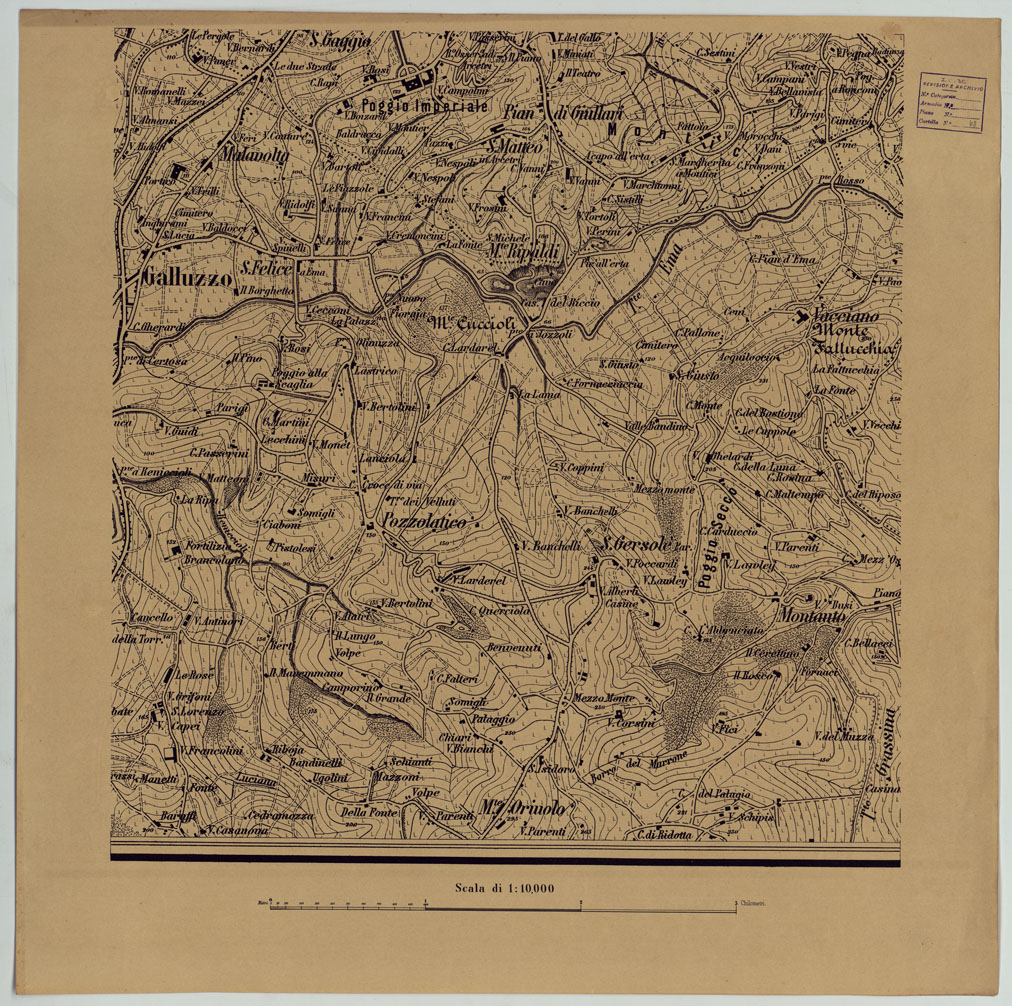 (N:24880) DINTORNI DI FIRENZE - FOGLIO 5. (CA005752) Carte e stampe antiche: riproduzione a colori su carta (formato A1)