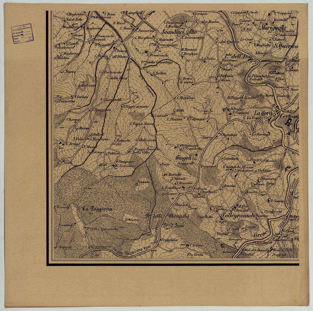 (N:24881) DINTORNI DI FIRENZE - FOGLIO 6 (CA005753) Carte e stampe antiche: riproduzione a colori su carta (formato A1)