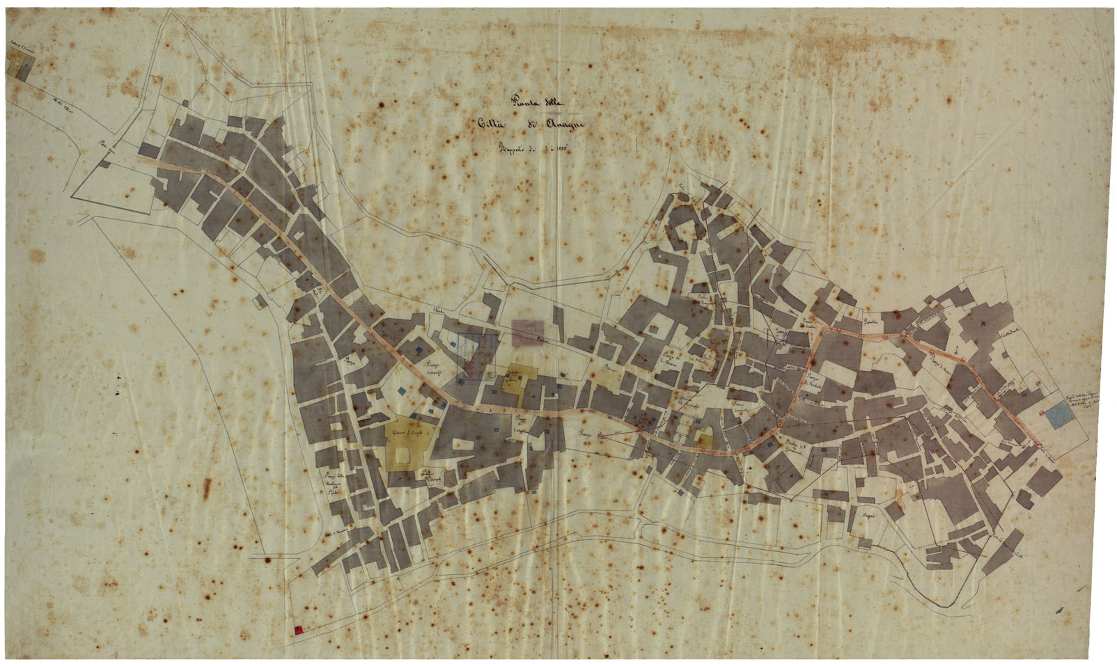 (N:161) PIANTA DELLA CITTA' DI ANAGNI (CA005754) Carte e stampe antiche: riproduzione a colori su carta (formato A1)