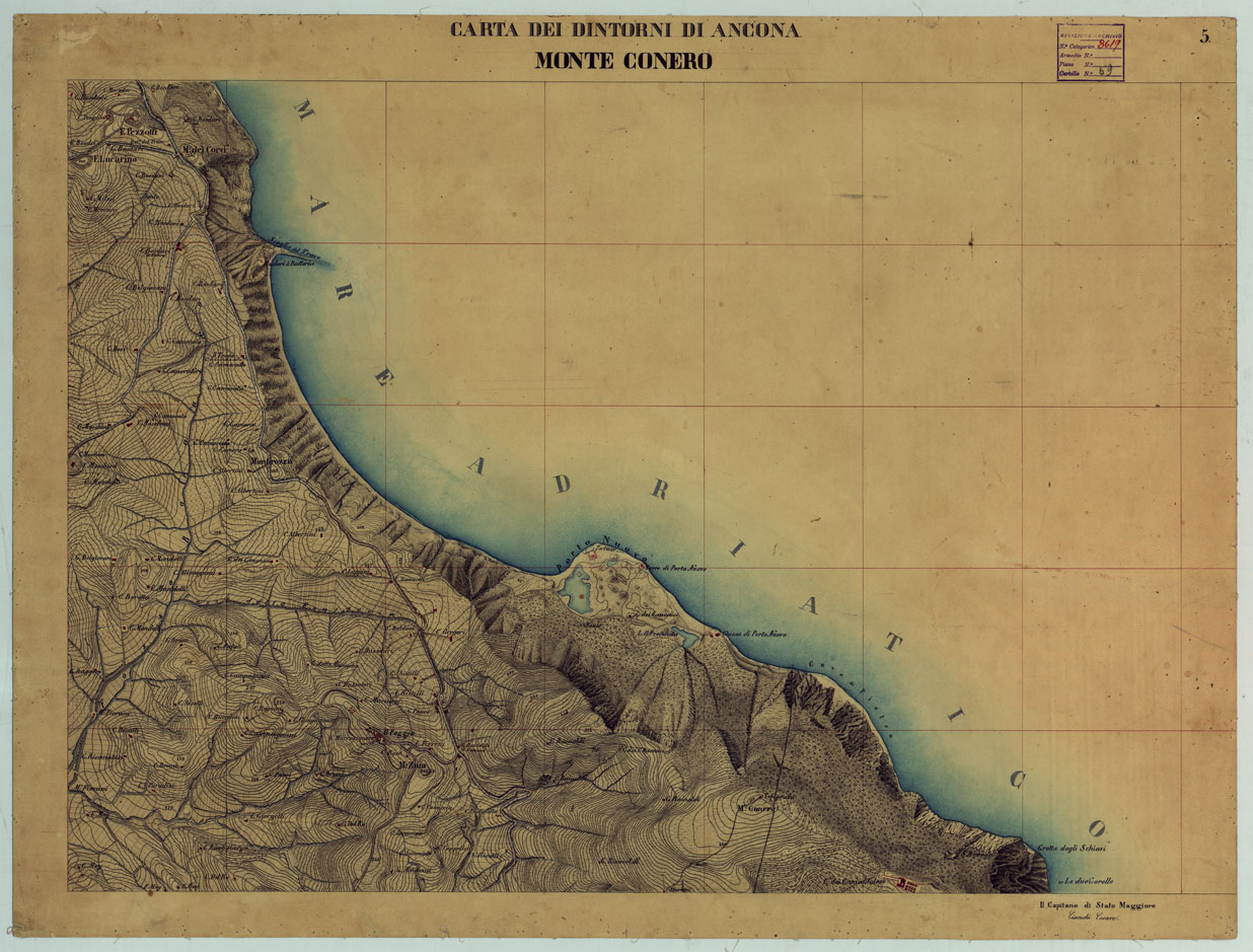 (N:170) ANCONA E DINTORNI - Tavola 5 - Monte Conero (CA005761) Carte e stampe antiche: riproduzione a colori su carta (formato A1)