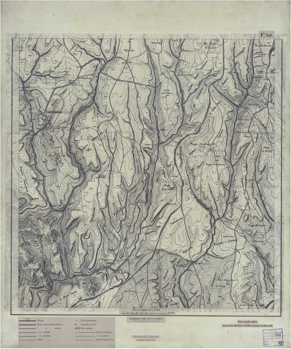 (N:24906) CARTA DEL POLIGONO DI BRACCIANO (CA005797) Carte e stampe antiche: riproduzione a colori su carta (formato A1)