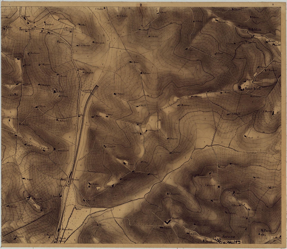 (N:14506) VARANO E DINTORNI - FOGLIO 2. (CA005801) Carte e stampe antiche: riproduzione a colori su carta (formato A1)