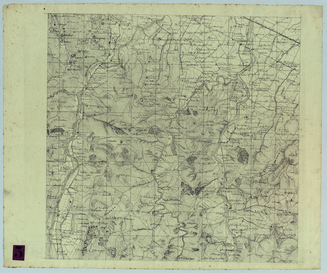 (N:17026) MAPPA TOPOGRAFICA DEI DINTORNI DI BOLOGNA. (CA005813) Carte e stampe antiche: riproduzione a colori su carta (formato A1)
