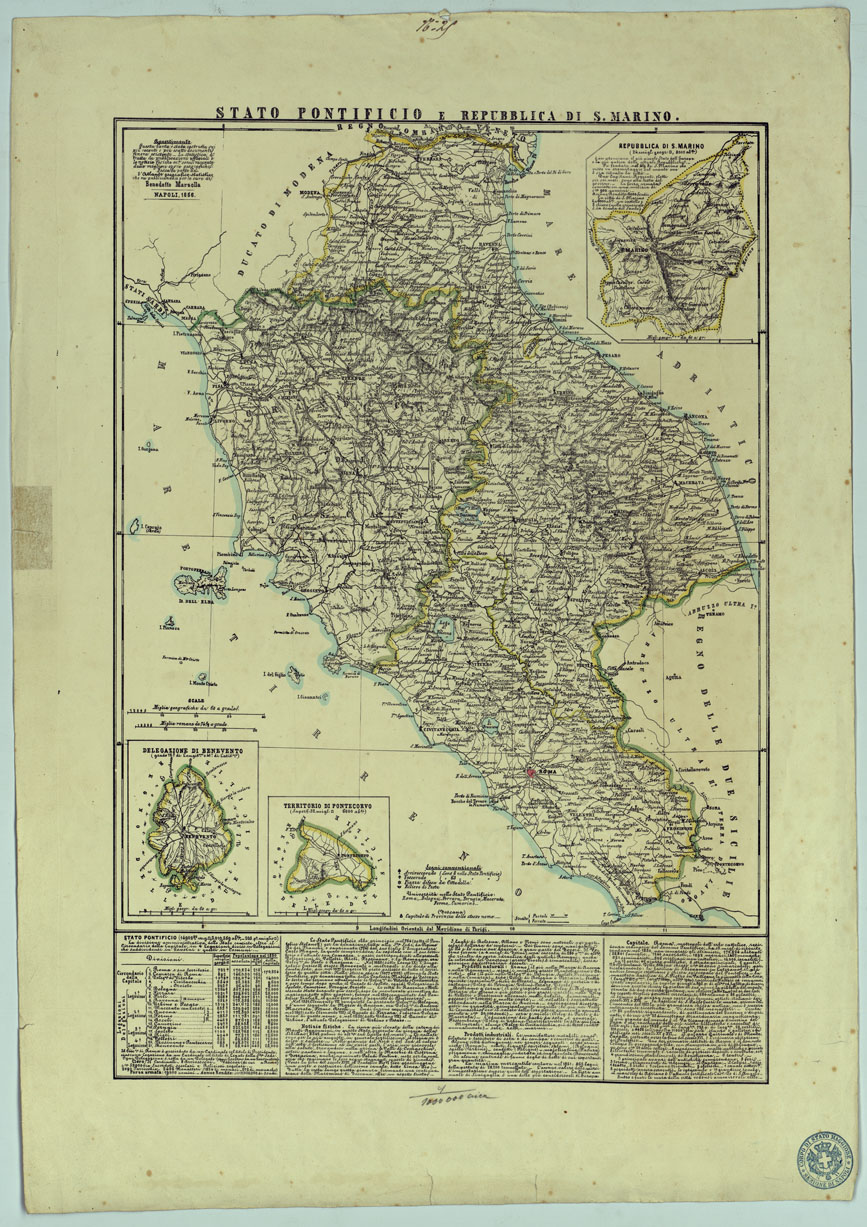 (N:16380) STATO PONTIFICIO E REPUBBLICA S. MARINO (CA005829) Carte e stampe antiche: riproduzione a colori su carta (formato A1)