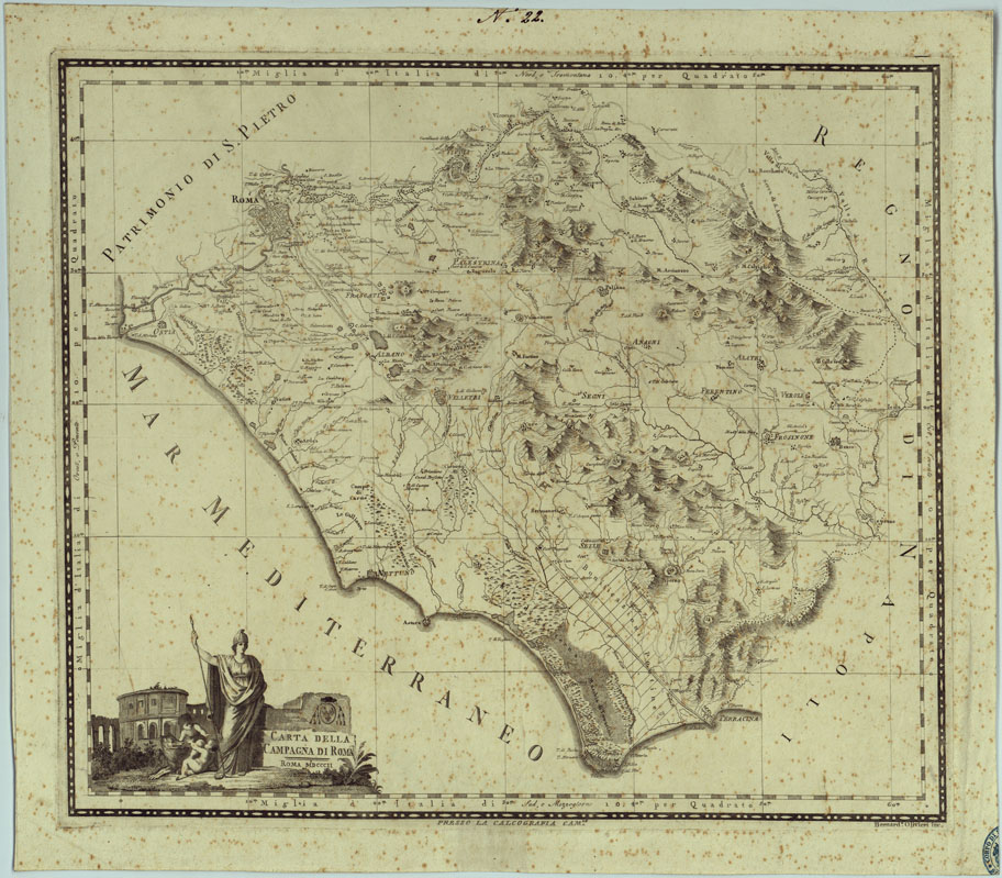 (N:478) CAMPAGNA DI ROMA - ROMA MDCCCII. PRESSO LA CALCOGRAFIA CAMERALE. BERNARD.O OLIVIERI INC. (CA005831) Carte e stampe antiche: riproduzione a colori su carta (formato A1)