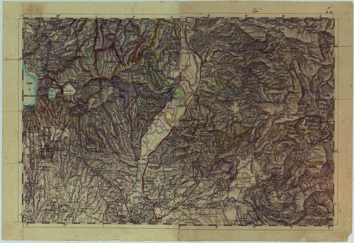 (N:14424) PROVINCIA DI ROMA CARTA DELLA CIRCOSCRIZIONE TERREITORIALE - FOGLIO G.15. (CA005838) Carte e stampe antiche: riproduzione a colori su carta (formato A1)