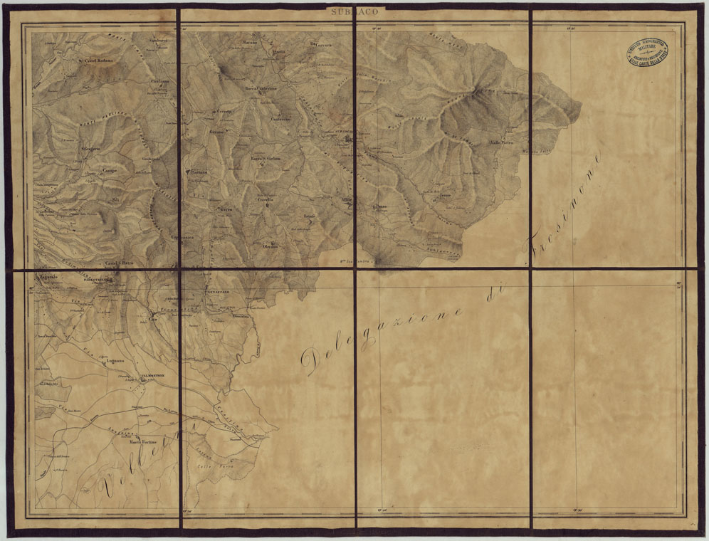 (N:24894) CARTA TOPOGRAFICA DI ROMA E COMARCA DISEGNATA ED INCISA NELL'OFFICIO DEL CENSO ALLA SCALA DI 1:80.000 L'ANNO XVII DEL PONTIFICATO DI N. SIGNORE PAPA PIO IX PER ORDINE DELL'E.MO E R.MO PRESIDENTE CARDINALE GIUSEPPE BOFONDI - SUBIACO. (CA005859) Carte e stampe antiche: riproduzione a colori su carta (formato A1)