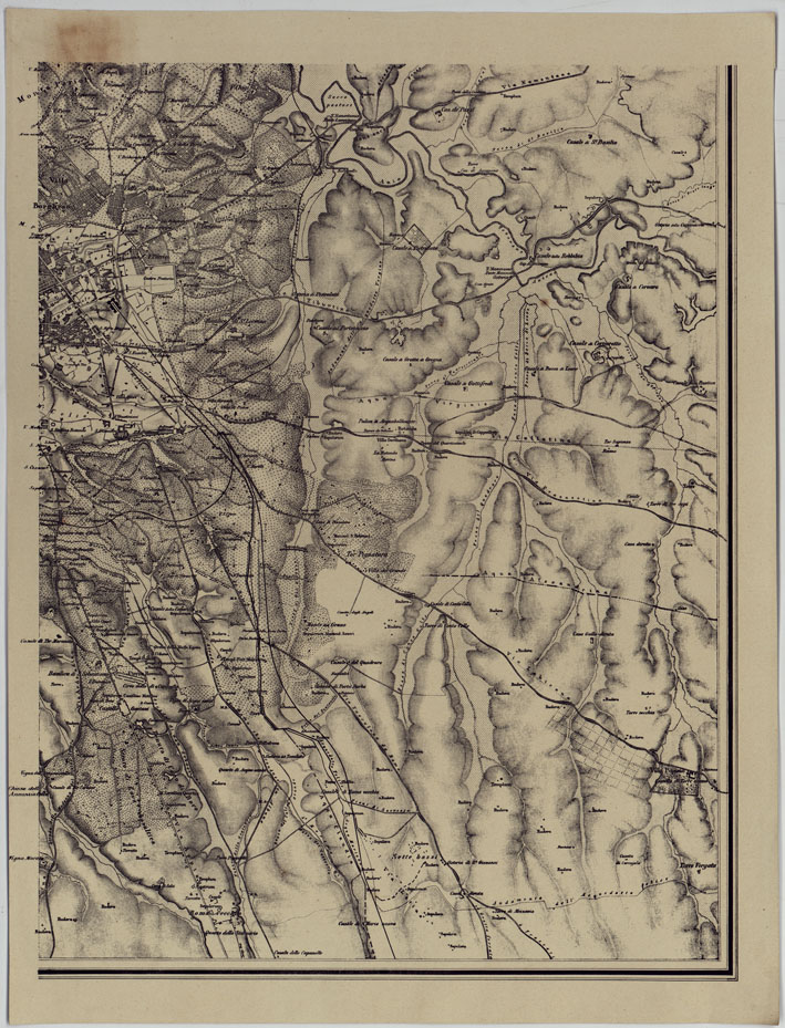 (N:15639) CARTA TOPOGRAFICA DI ROMA E DEI SUOI CONTORNI FINO ALLA DISTANZA DI 10 MIGLIA FUORI LE MURA, INDICANTE TUTTI I SITI ED EDIFIZII MODERNI ED I RUDERI ANTICHI IVI ESISTENTI. ESEGUITA COLL'APPOGGIO DELLE OSSERVAZIONI ASTRONOMICHE. (CA005867) Carte e stampe antiche: riproduzione a colori su carta (formato A1)