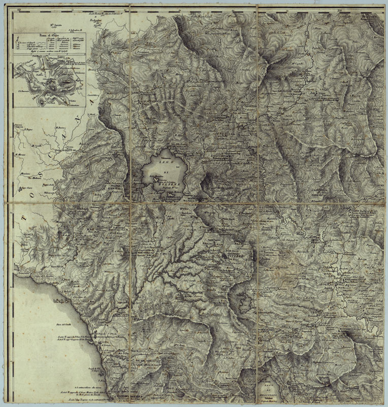 (N:13038) NUOVA CARTA STATI PONTIFICI MERIDIONALI MILANO 1820. (CA005893) Carte e stampe antiche: riproduzione a colori su carta (formato A1)