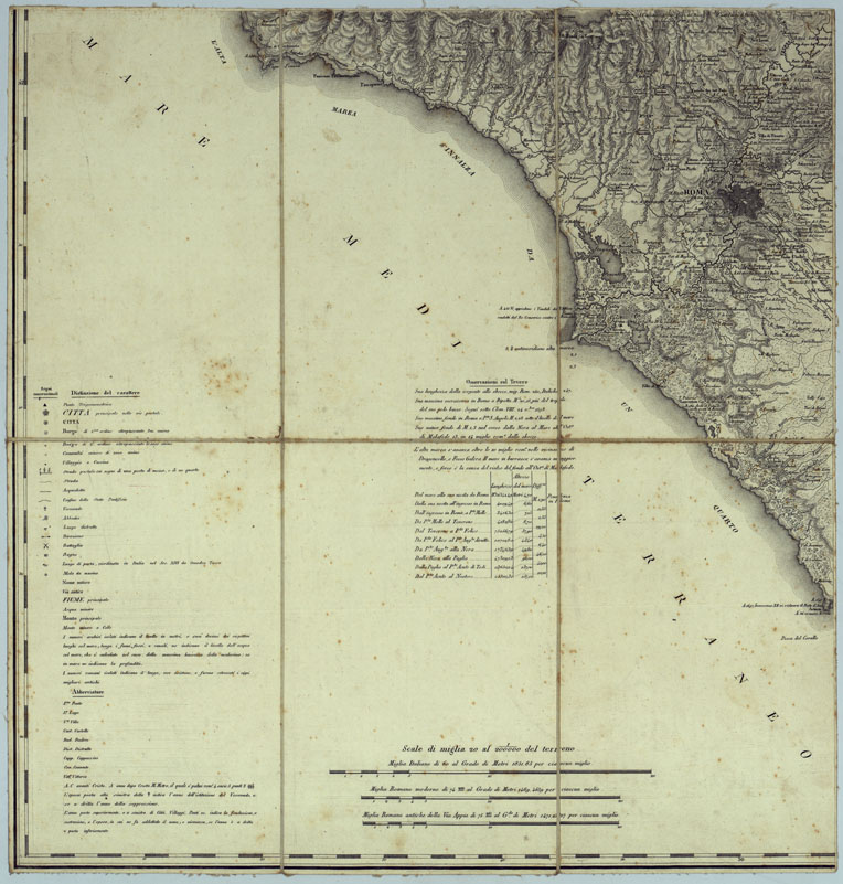 (N:13034) NUOVA CARTA STATI PONTIFICI MERIDIONALI MILANO 1820. (CA005896) Carte e stampe antiche: riproduzione a colori su carta (formato A1)