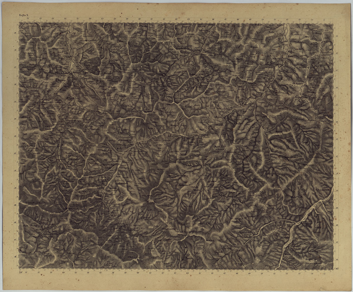 (N:14351) CARTA TOPOGRAFICA DELLA PROVINCIA DI FORLI' COL TERRITORIO DELLA REPUBBLICA DI S. MARINO E CON PARTE DI QUELLO DELLE FINITIME PROVINCIE DI FIRENZE, AREZZO, PESARO E RAVENNA - FOGLIO X. (CA005949) Carte e stampe antiche: riproduzione a colori su carta (formato A1)