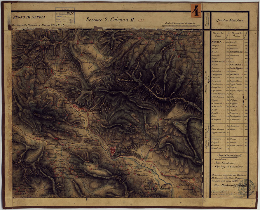 (N:14253) CARTA DELLE PROVINCE CONTINENTALI DELL'EX REGNO DI NAPOLI - SEZIONE 2 COLONNA II (5) (CA006014) Carte e stampe antiche: riproduzione a colori su carta (formato A1)