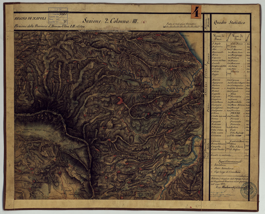 (N:14254) CARTA DELLE PROVINCE CONTINENTALI DELL'EX REGNO DI NAPOLI - SEZIONE 2 COLONNA III (6) (CA006015) Carte e stampe antiche: riproduzione a colori su carta (formato A1)