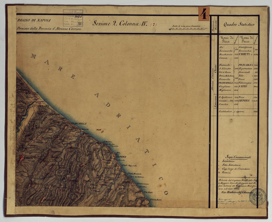 (N:14255) CARTA DELLE PROVINCE CONTINENTALI DELL'EX REGNO DI NAPOLI - SEZIONE 2 COLONNA IV (7) (CA006016) Carte e stampe antiche: riproduzione a colori su carta (formato A1)