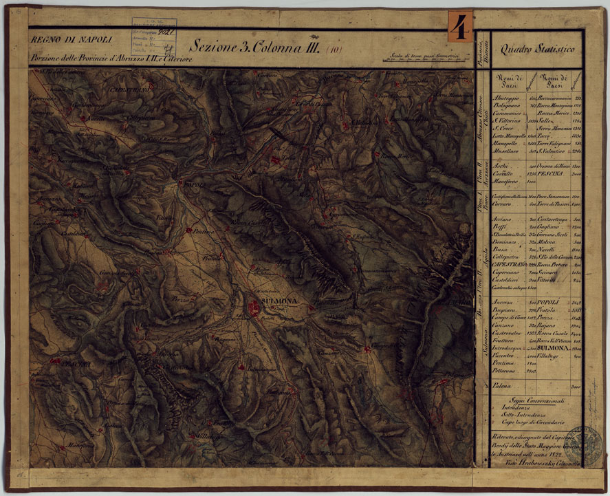 (N:14258) CARTA DELLE PROVINCE CONTINENTALI DELL'EX REGNO DI NAPOLI - SEZIONE 3 COLONNA III (10) (CA006019) Carte e stampe antiche: riproduzione a colori su carta (formato A1)
