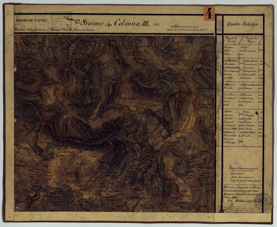 (N:14264) CARTA DELLE PROVINCE CONTINENTALI DELL'EX REGNO DI NAPOLI - SEZIONE 4 COLONNA III (16) (CA006024) Carte e stampe antiche: riproduzione a colori su carta (formato A1)