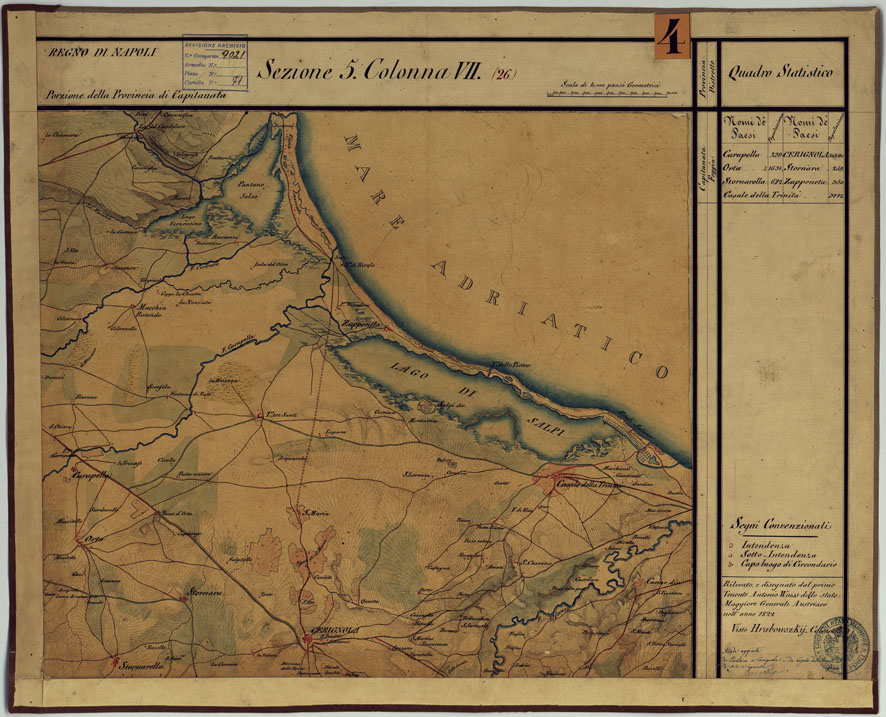 (N:14273) CARTA DELLE PROVINCE CONTINENTALI DELL'EX REGNO DI NAPOLI - SEZIONE 5 COLONNA VII (26) (CA006034) Carte e stampe antiche: riproduzione a colori su carta (formato A1)