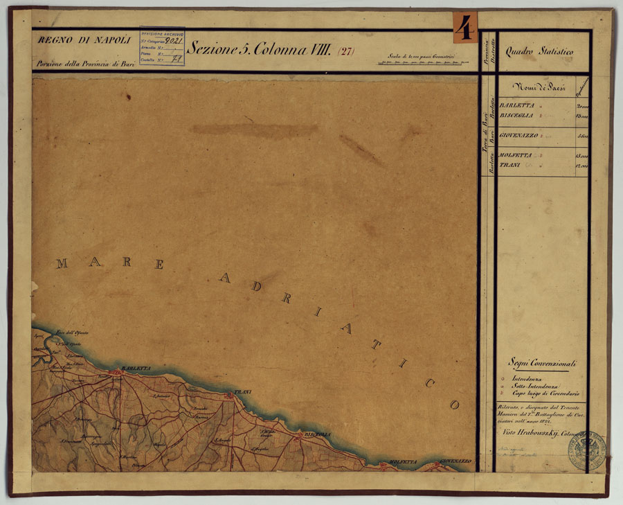 (N:14274) CARTA DELLE PROVINCE CONTINENTALI DELL'EX REGNO DI NAPOLI - SEZIONE 5 COLONNA VIII (27) (CA006035) Carte e stampe antiche: riproduzione a colori su carta (formato A1)