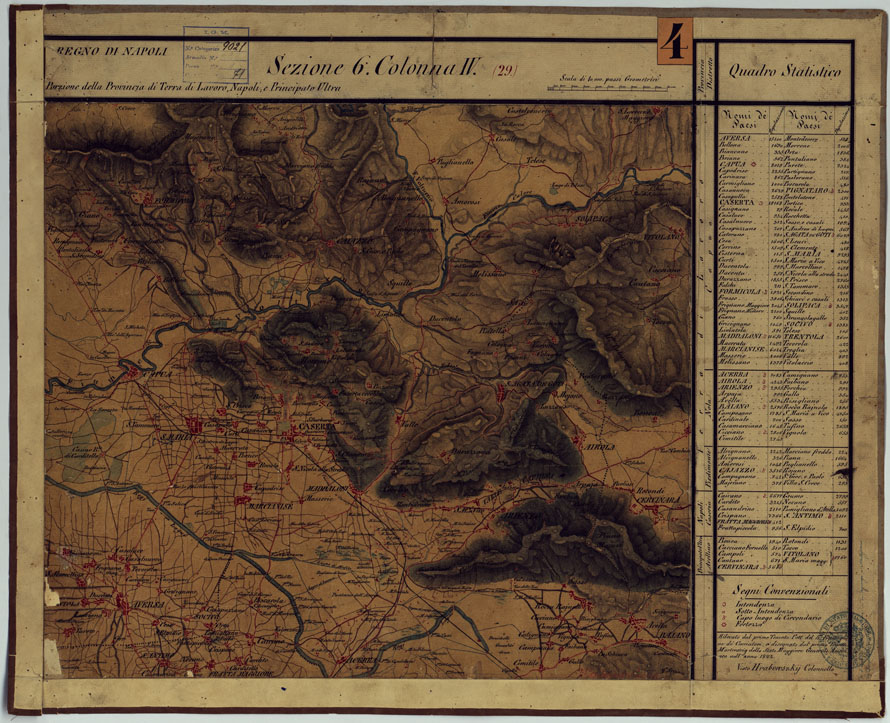 (N:14277) CARTA DELLE PROVINCE CONTINENTALI DELL'EX REGNO DI NAPOLI - SEZIONE 6 COLONNAIV (29) (CA006038) Carte e stampe antiche: riproduzione a colori su carta (formato A1)