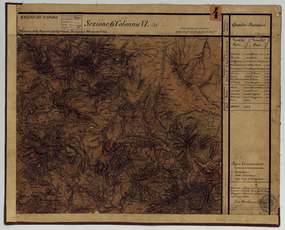 (N:14280) CARTA DELLE PROVINCE CONTINENTALI DELL'EX REGNO DI NAPOLI - SEZIONE 6 COLONNA VI (31) (CA006040) Carte e stampe antiche: riproduzione a colori su carta (formato A1)
