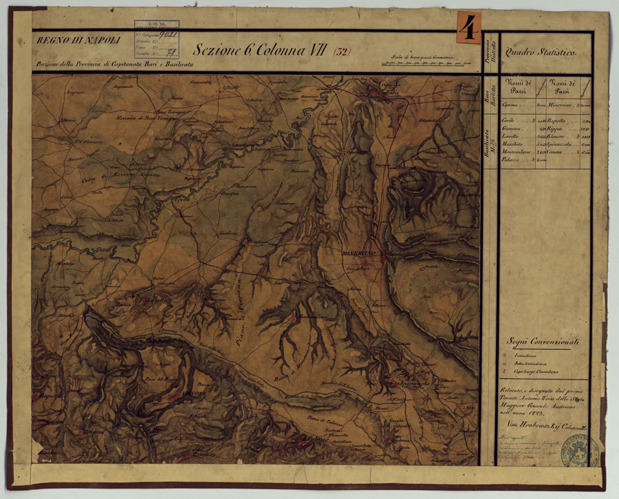 (N:14281) CARTA DELLE PROVINCE CONTINENTALI DELL'EX REGNO DI NAPOLI - SEZIONE 6 COLONNA VII (32) (CA006041) Carte e stampe antiche: riproduzione a colori su carta (formato A1)