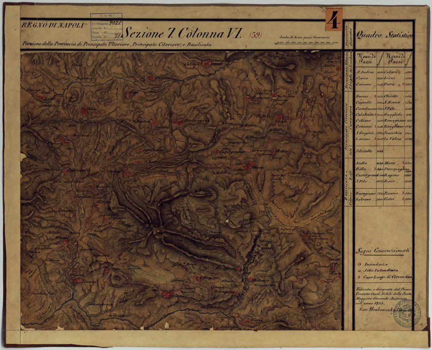(N:14288) CARTA DELLE PROVINCE CONTINENTALI DELL'EX REGNO DI NAPOLI - SEZIONE 7 COLONNA VI (39) (CA006048) Carte e stampe antiche: riproduzione a colori su carta (formato A1)