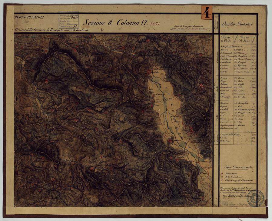 (N:14296) CARTA DELLE PROVINCE CONTINENTALI DELL'EX REGNO DI NAPOLI - SEZIONE 8 COLONNA VI (47) (CA006056) Carte e stampe antiche: riproduzione a colori su carta (formato A1)